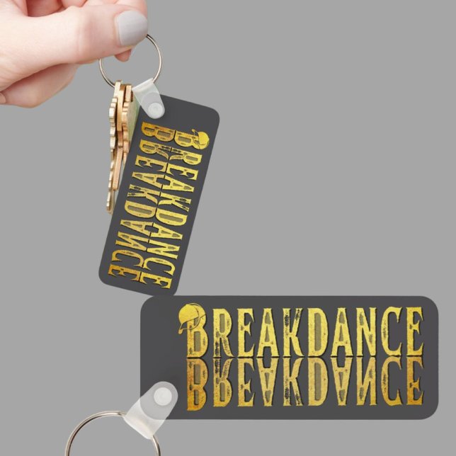 Breakdance black gold yellow  keychain (Creator Uploaded)
