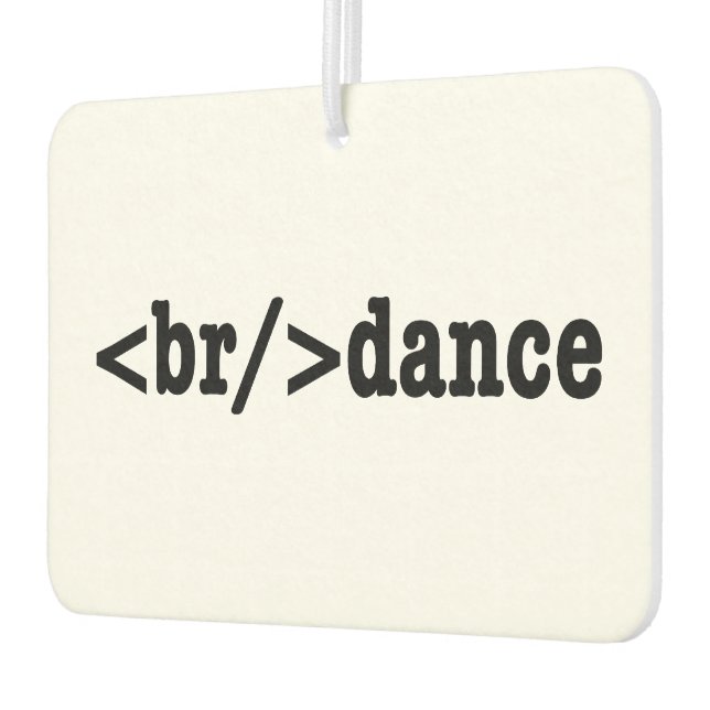 breakdance HTML Code Car Air Freshener (Left)