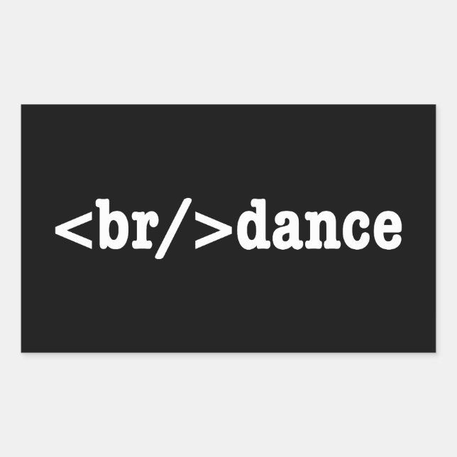 breakdance HTML Code Sticker (Front)