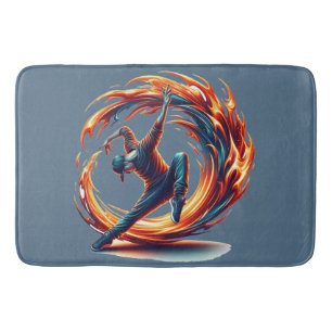 Breakdance Street Fire With Urban Energy Bath Mat