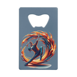 Breakdance Street Fire With Urban Energy Credit Card Bottle Opener