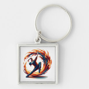 Breakdance Street Fire With Urban Energy  Keychain