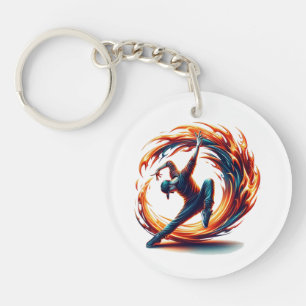 Breakdance Street Fire With Urban Energy  Keychain