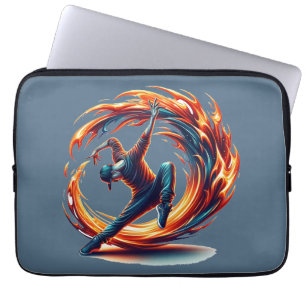 Breakdance Street Fire With Urban Energy  Laptop Sleeve