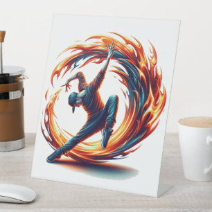 Breakdance Street Fire With Urban Energy  Pedestal Sign