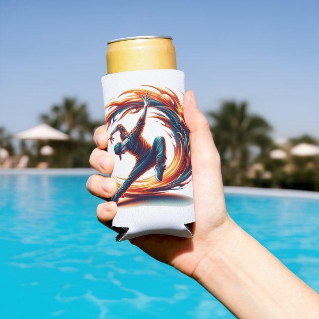 Breakdance Street Fire With Urban Energy  Seltzer Can Cooler (In Situ Pool)