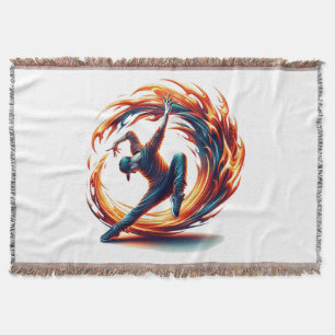 Breakdance Street Fire With Urban Energy  Throw Blanket