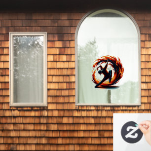Breakdance Street Fire With Urban Energy Window Cling