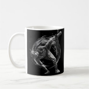 Breakdance Urban Style Monochrome Motion Art Coffee Mug