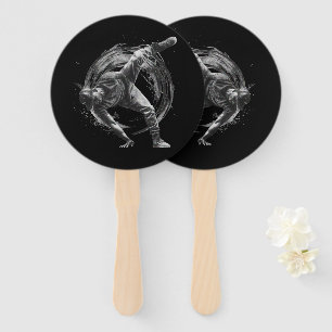 Breakdance Urban Style Monochrome Motion Art Hand Fan