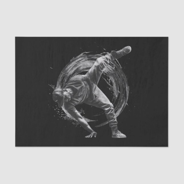 Breakdance Urban Style Monochrome Motion Art  Tissue Paper (Front)