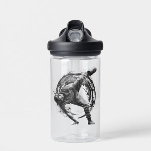 Breakdance Urban Style Monochrome Motion Art  Water Bottle