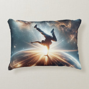 Breakdancer in action, Ai, Action in the Galaxy Accent Pillow