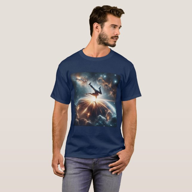 Breakdancer in action, Ai, Action in the Galaxy T-Shirt (Front Full)
