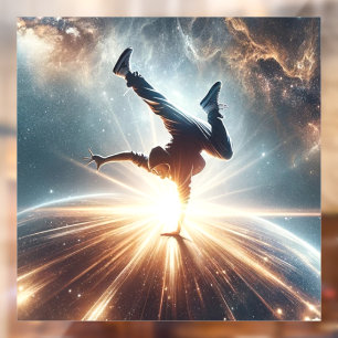 Breakdancer in action, Ai, Action in the Galaxy Window Cling