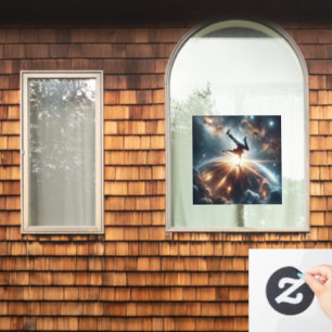 Breakdancer in action, Ai, Action in the Galaxy Window Cling