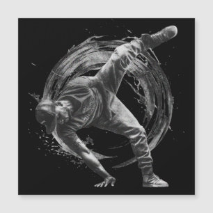 Breakdancer in action, in ink splatter style