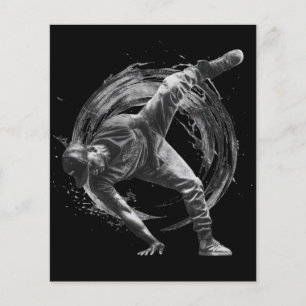 Breakdancer in action, in ink splatter style