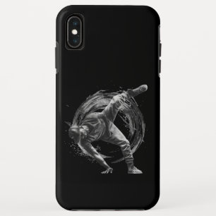 Breakdancer in action, in ink splatter style iPhone XS max case