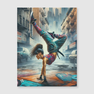 Breakdancer Women in action New York silhouette