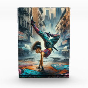Breakdancer Women in action New York silhouette Photo Block
