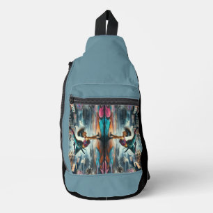 Breakdancer Women in action New York silhouette Sling Bag