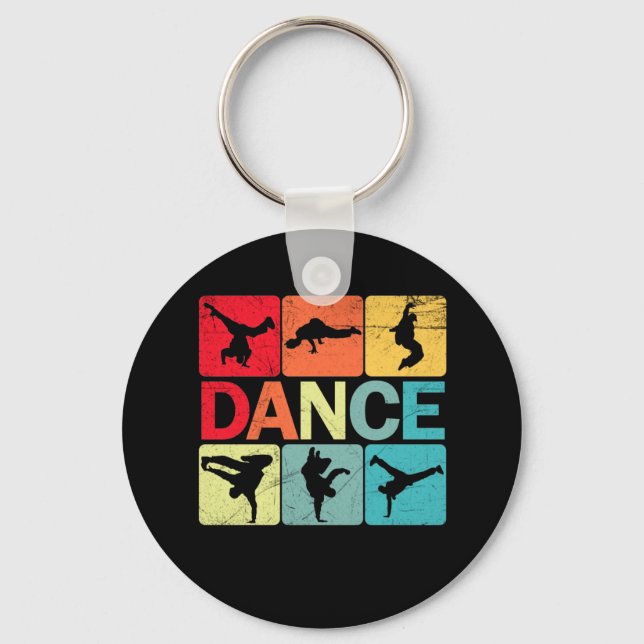 Breakdancing B-Boy Dance Tshirt Breakdance Dancer Keychain (Front)