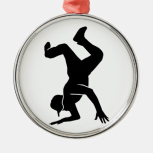 Breakdancing Metal Ornament