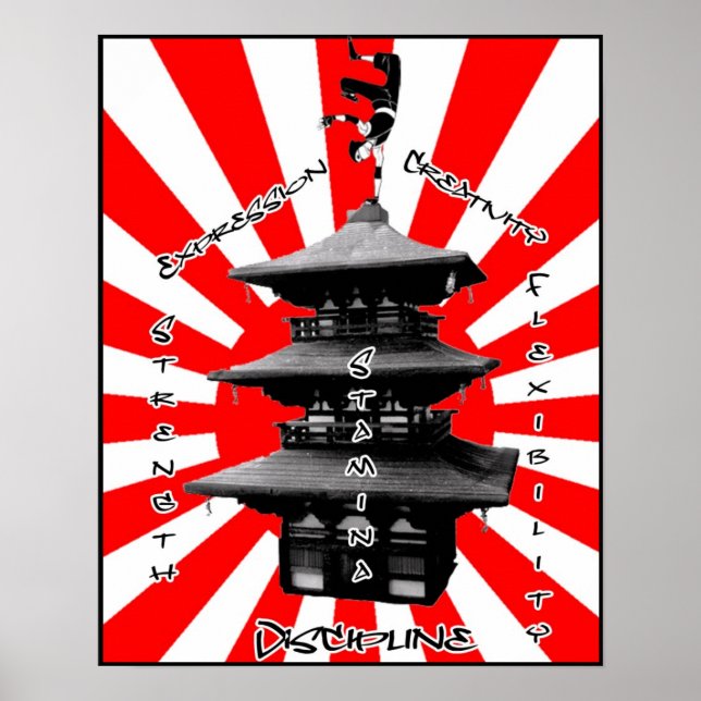 Breakdancing Pagoda of Success Poster (Front)