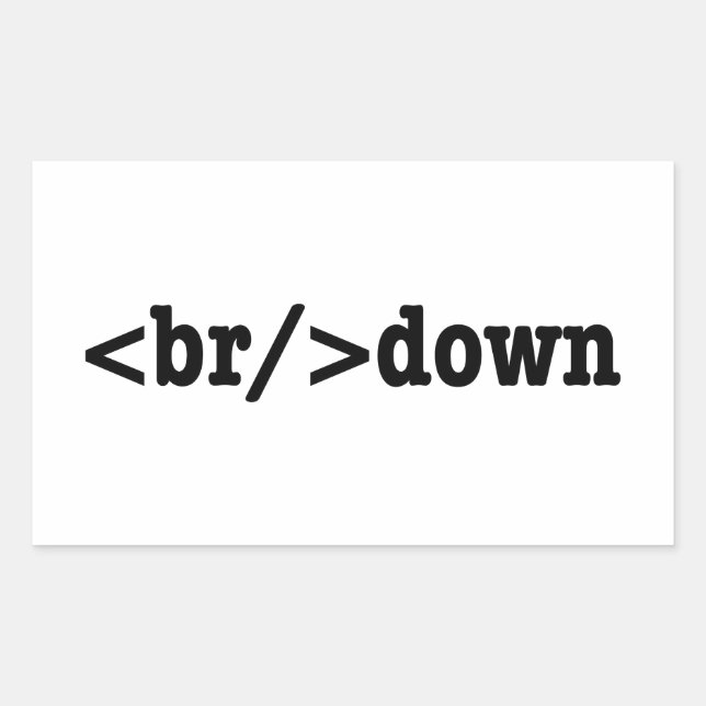 breakdown HTML Code Sticker (Front)
