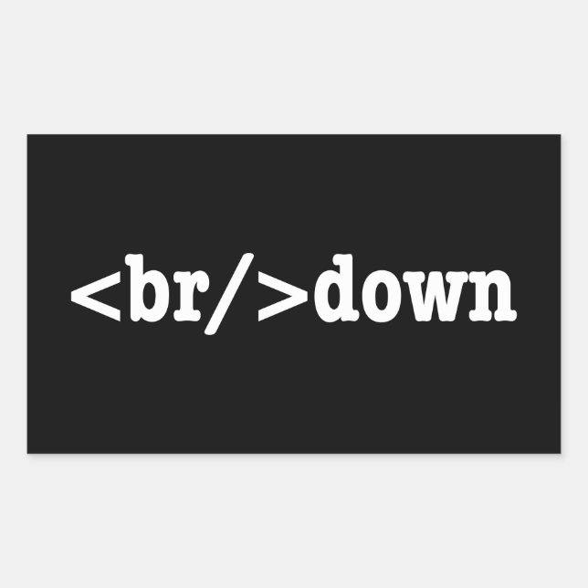 breakdown HTML Code Sticker (Front)