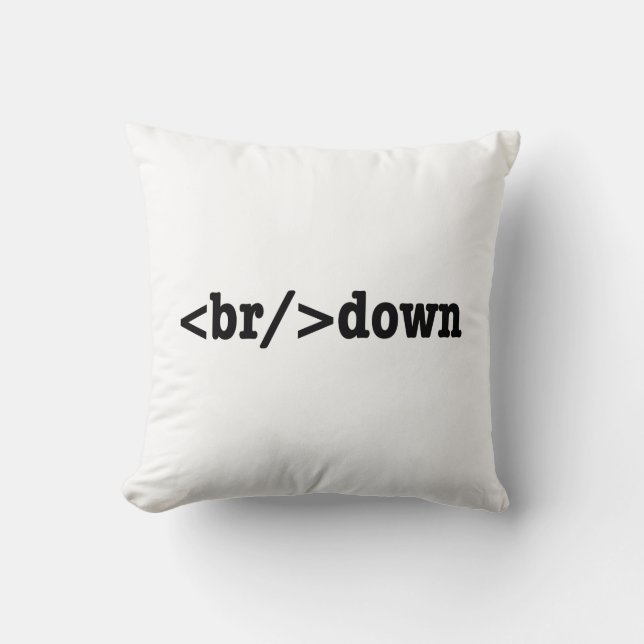 breakdown HTML Code Throw Pillow (Front)