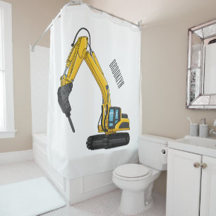 Breaker excavator cartoon illustration