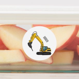 Breaker excavator cartoon illustration