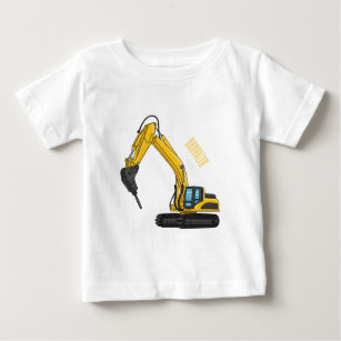 Breaker excavator cartoon illustration baby T-Shirt