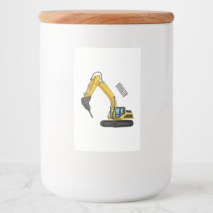 Breaker excavator cartoon illustration food label