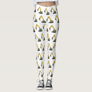 Breaker excavator cartoon illustration leggings