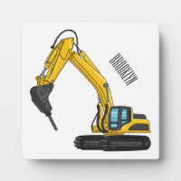 Breaker excavator cartoon illustration