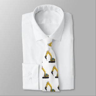 Breaker excavator cartoon illustration tie