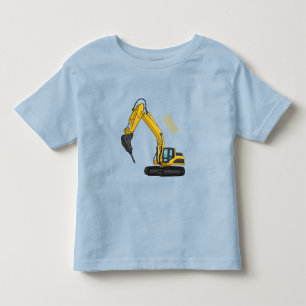 Breaker excavator cartoon illustration toddler t-shirt
