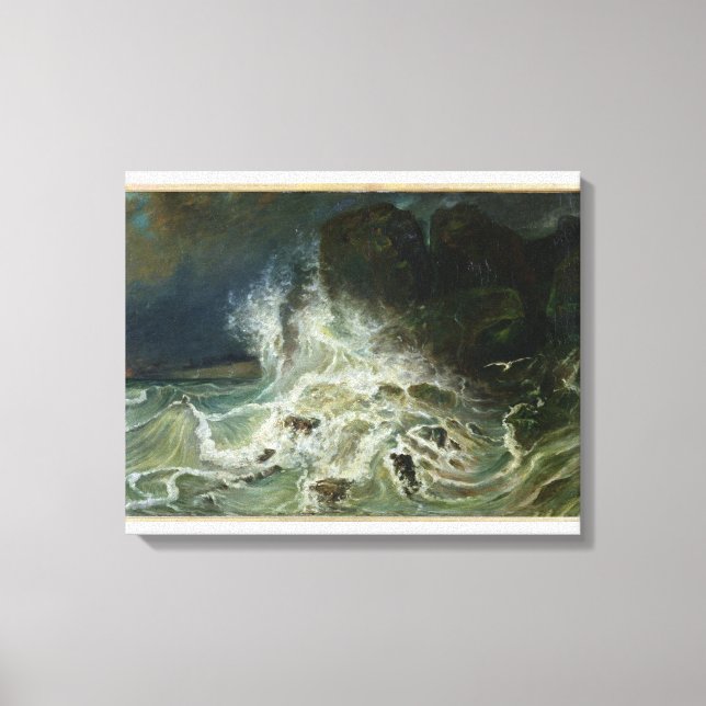 Breakers off Granville Point in the Channel Canvas Print (Front)