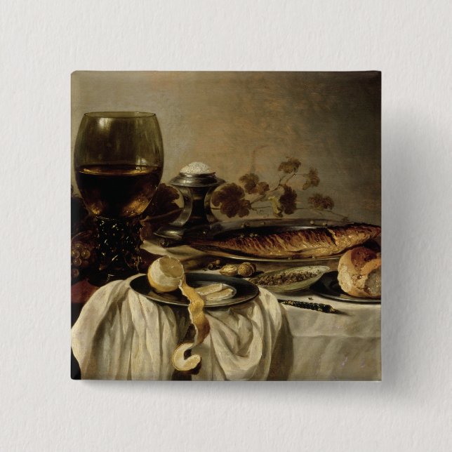 Breakfast, 1646 2 inch square button (Front)