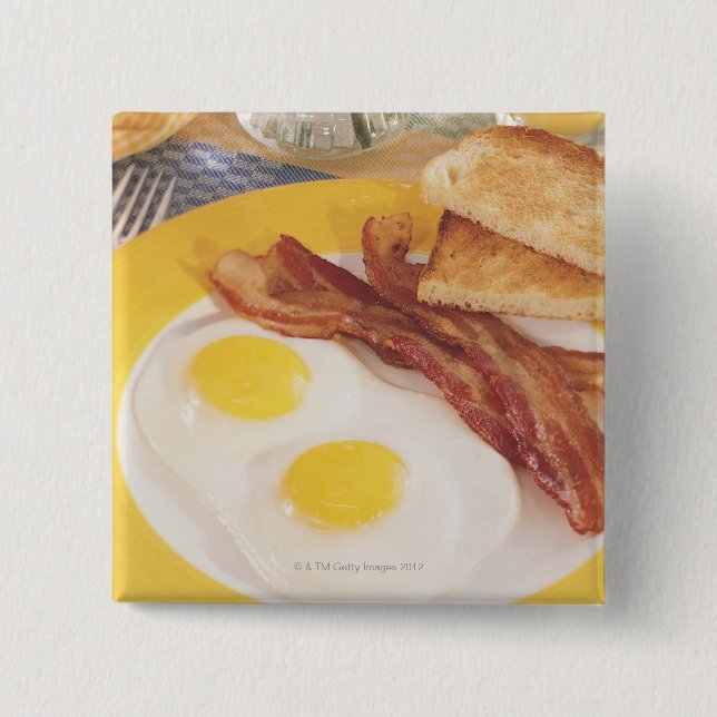 Breakfast 2 2 inch square button (Front)