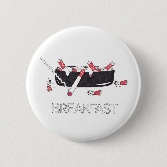 "Breakfast" 2 Inch Round Button (Front)