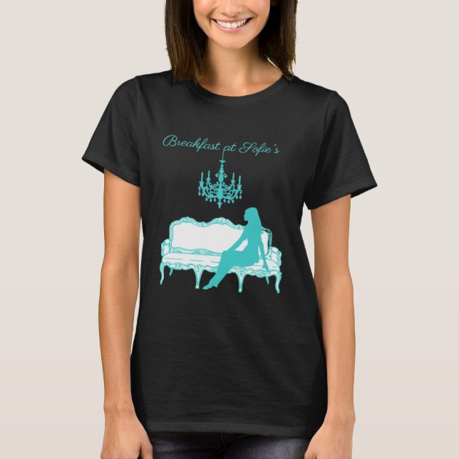 Breakfast at Sofies logo tiffany blue6 T-Shirt (Front)
