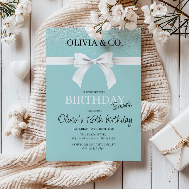 Breakfast at Tiffany's Birthday brunch invitation (Creator Uploaded)