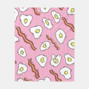 Breakfast Bonanza: Cartoon Delights Fleece Blanket