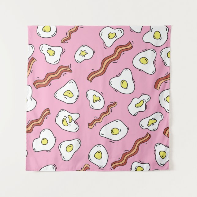 Breakfast Bonanza: Cartoon Delights Tapestry (Front)