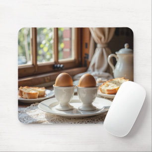 Breakfast Brown Eggs In Egg Cups Mouse Pad