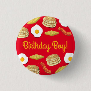 Breakfast Brunch Birthday Party Kids 1 Inch Round Button